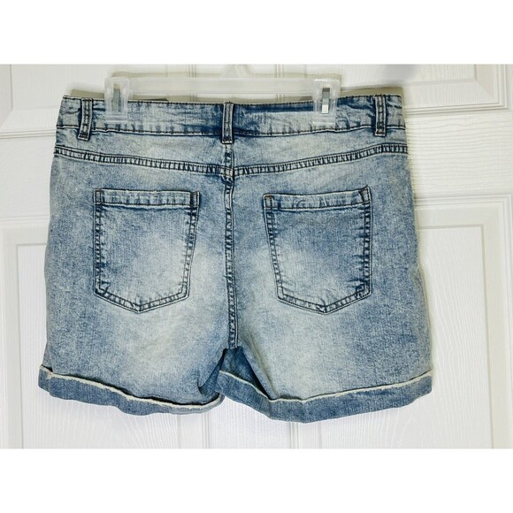 Esmara Shorts Womens Size US 34 Denim Jean Cuffed Hem Medium Rise Distressed - Picture 2 of 6